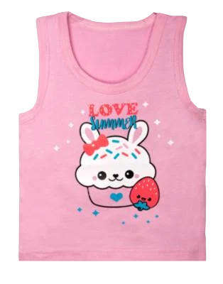 Майка детская хлопковая для девочки Gabbi MK-22-3 98 см Розовый (13155)