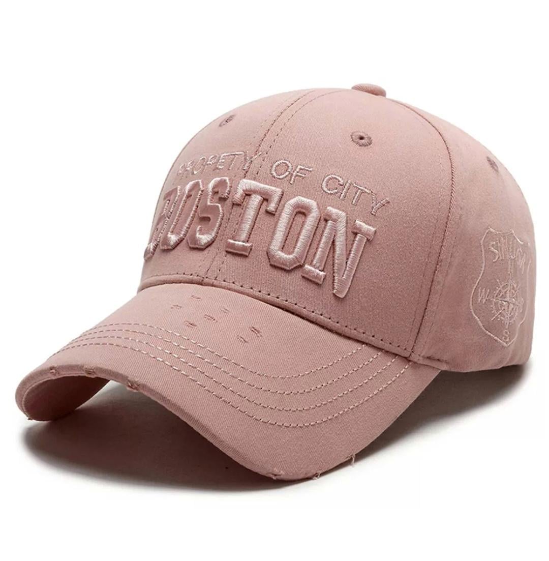 Бейсболка Wuke Boston унисекс с изогнутым козырьком one size Розовый