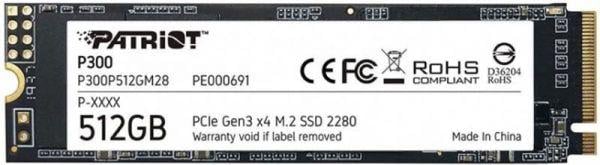 SSD-накопичувач Patriot P300 512GB M.2 2280 PCIe NVMe 3.0 x4 TLC (P300P512GM28) - фото 3
