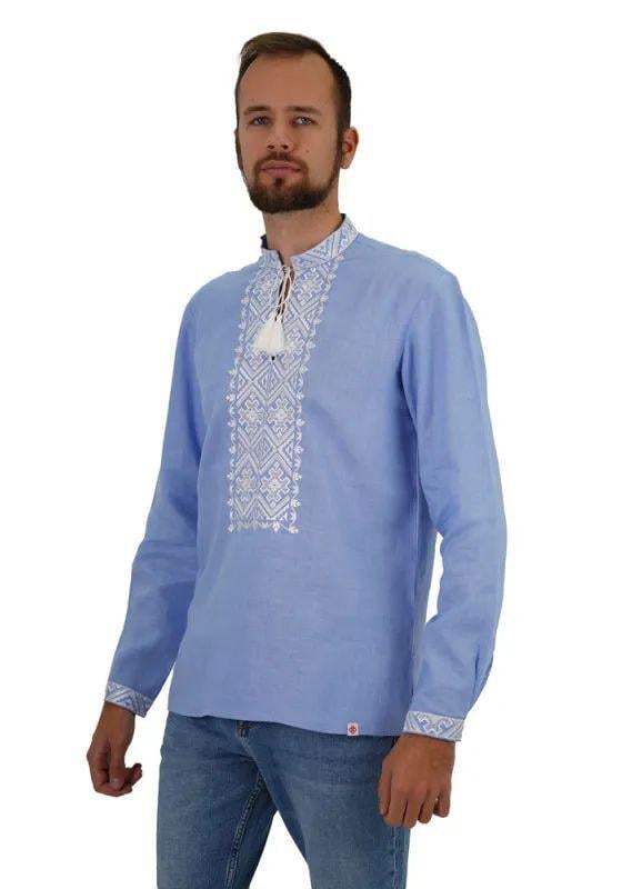 Вышиванка мужская р. 56 Голубой (553)