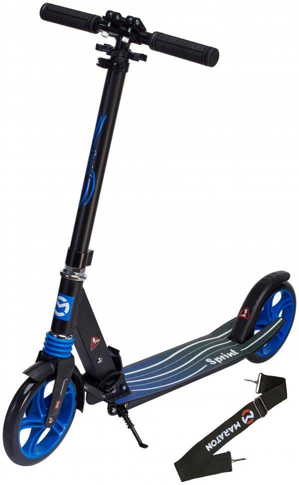 Двухколесный самокат Maraton Sprint Синий LED фонарик