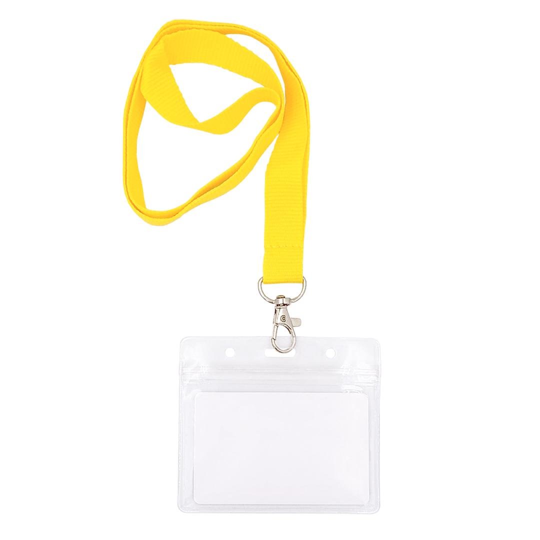 Бейдж на шнурке с карабином Ardix COM-08 98х50 мм 10 шт. Желтый (07-016-1-YE)