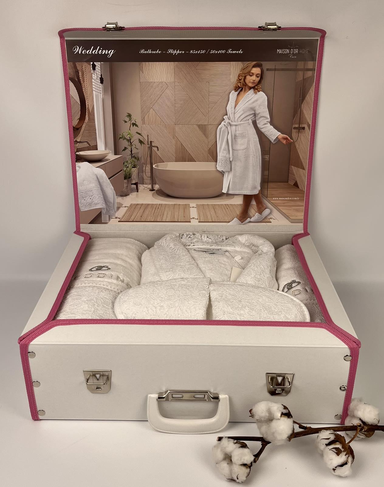 Халат жіночий з аксесуарами Maison D'or Wedding L White (CN27883)