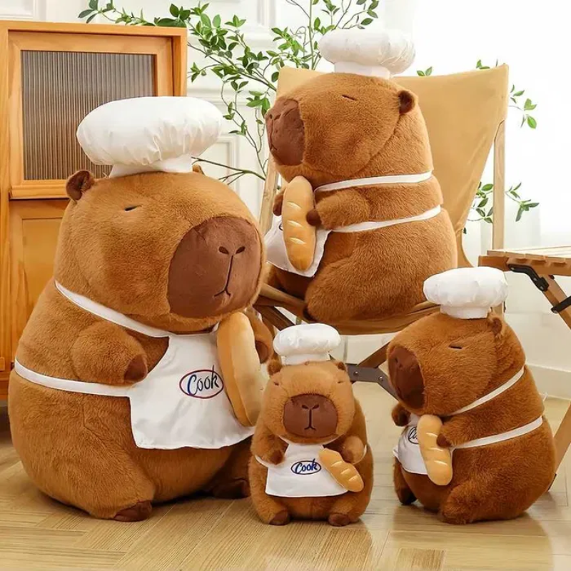 М'яка іграшка плюшева капібара Повар з аксесуаром 44,5 см (2773364151) - фото 4