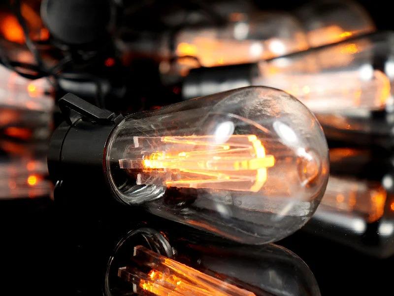 Гирлянда нить ретро лампочки 10 водонепроницаемых прозрачных шариков 4 м Теплый белый