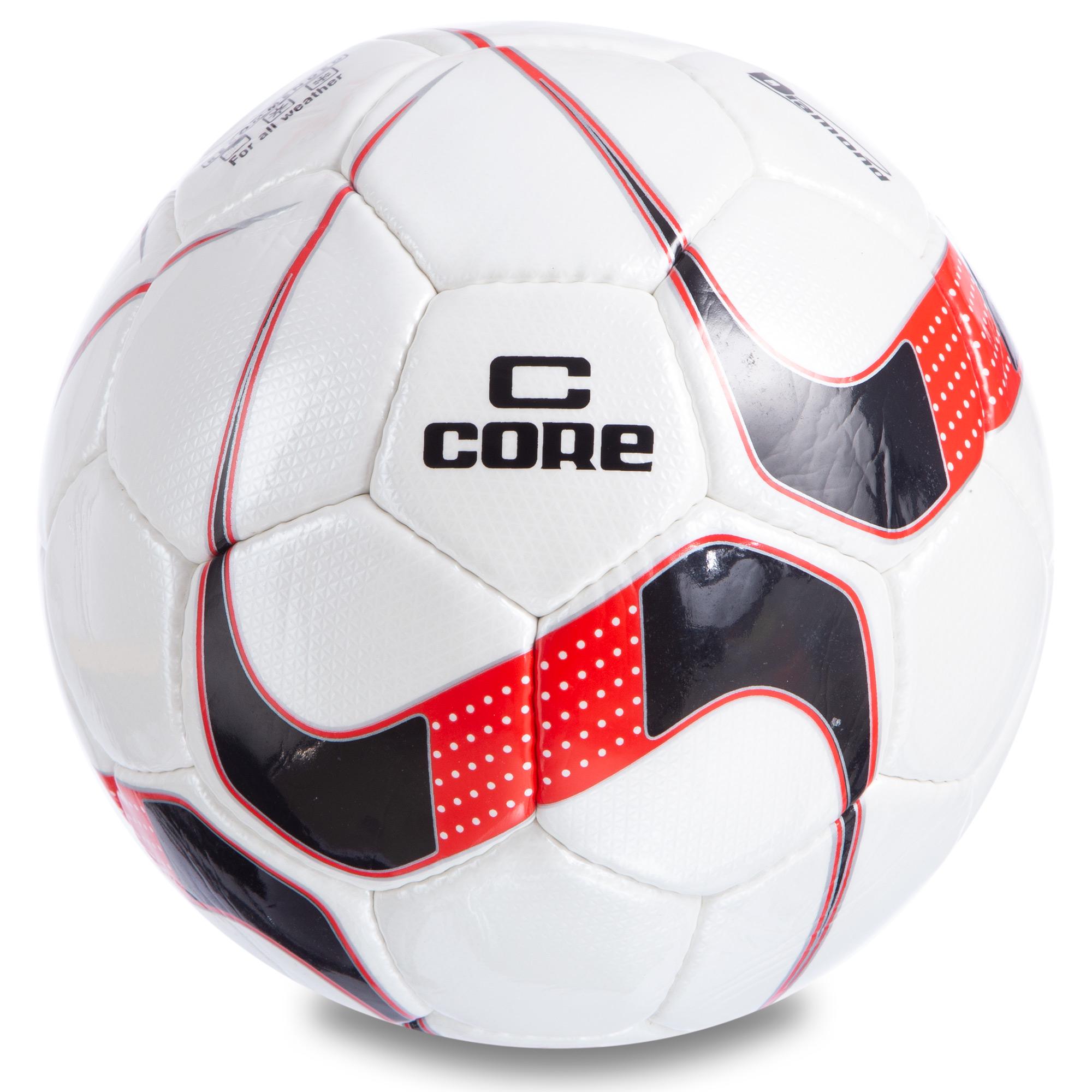 Футбольний м'яч CR-025 Core DIAMOND р. 5 Білий/Чорний/Червоний (CR-025)