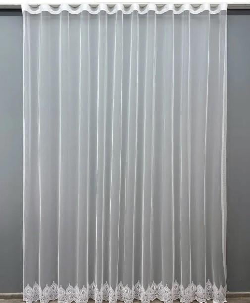 Тюль грек сетка омбре Белый (1656т)