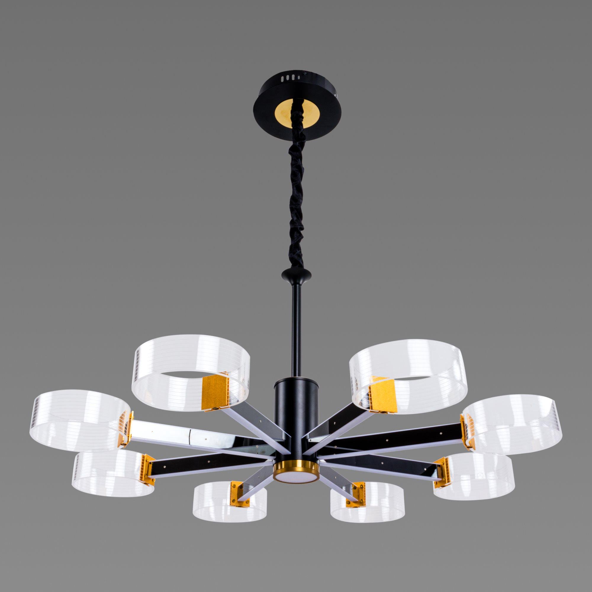 Люстра акрилова Sirius N 3705-8 GD світлодіодна Black