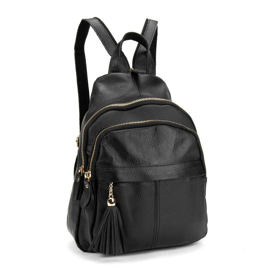 Городской рюкзак женский Royal Bag NM20-W1032A кожаный Черный (6951)