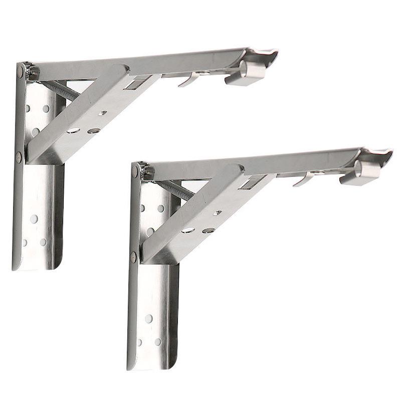 Тримач-консоль полиць із нержавіючої сталі ZUOGANG Fold Bracket F8 19,5 см Сріблястий (2322) - фото 3