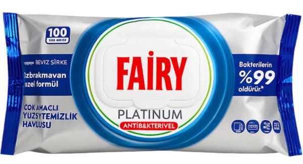 Серветки для прибирання антибактеріальні Fairy Platinum 100 шт. (13355842)