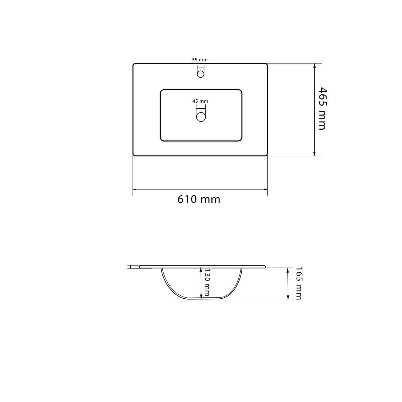 Умивальник VBI FERRARA 60 врізний White (2810367464) - фото 2
