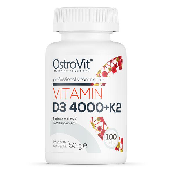 Витамины OstroVit Vitamin D3 4000+ K2 100 таблеток