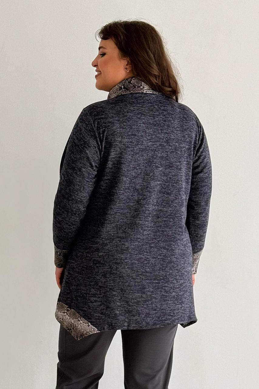 Туніка трикотажна PANNI Дана батал р. 60-62 Синій (Р2508252273) - фото 4 Туніка трикотажна PANNI Дана батал р. 60-62 Синій (Р2508252273) - фото 4