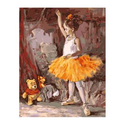 Набор для росписи по номерам Strateg Маленькая балерина 40х50 см (mt)