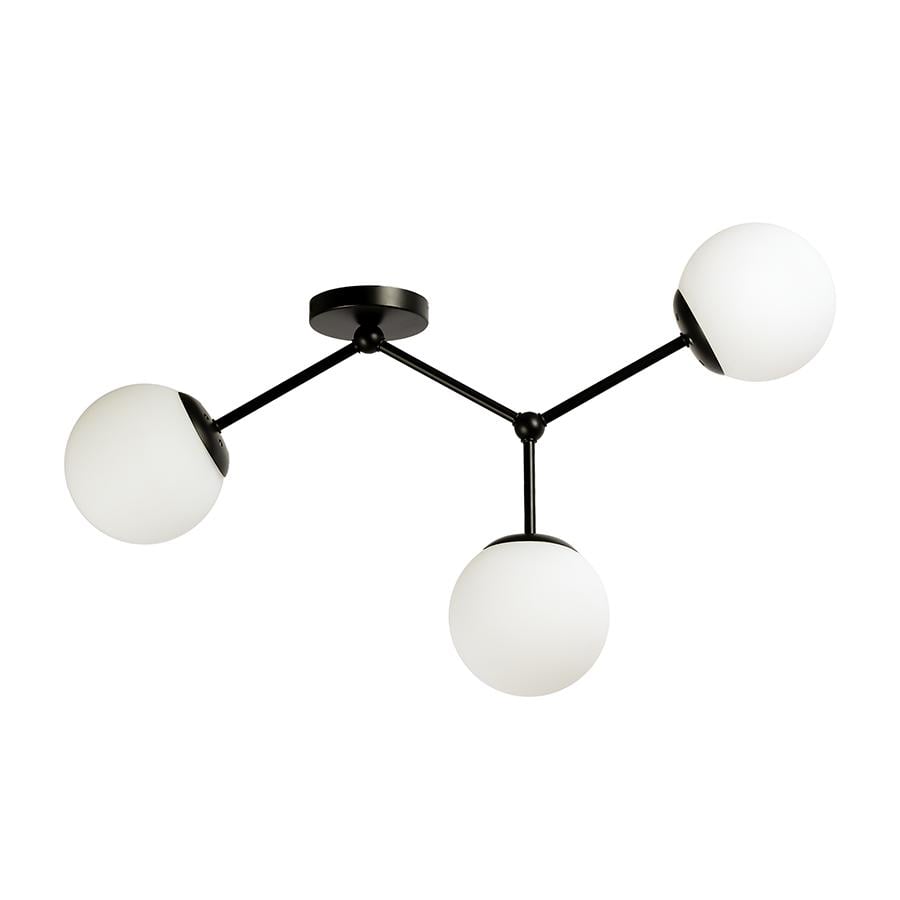 Люстра потолочная молекула Levistella 7529820-3 BK/WH плафоны белые Черный Люстра потолочная молекула Levistella 7529820-3 BK/WH плафоны белые Черный