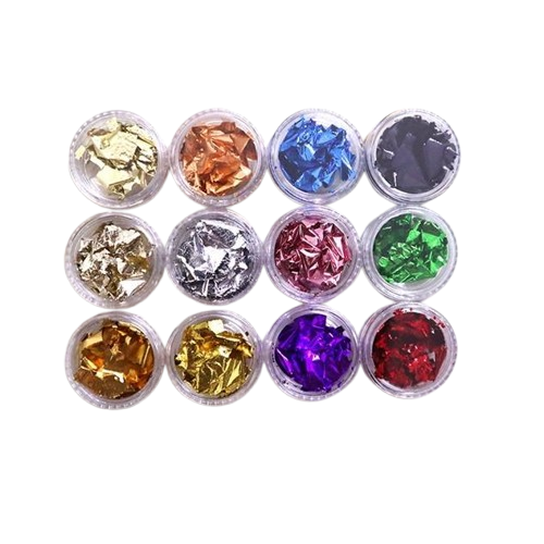 Набор фольги декоративной для изделий из эпоксидной смолы 12 шт. 25x10 мм (1531)