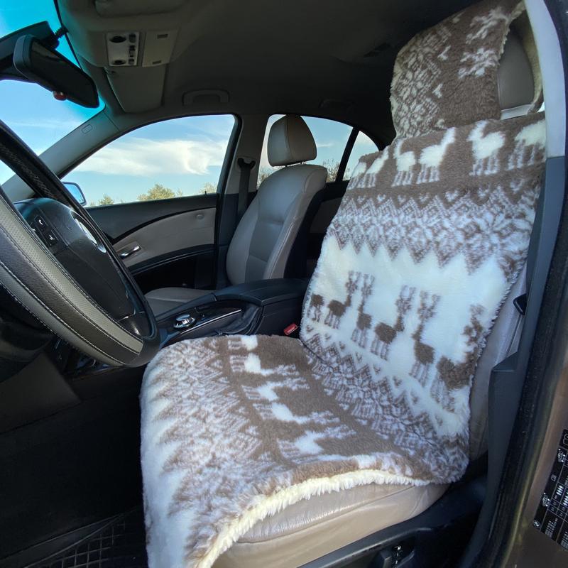 Накидка на сиденье автомобиля из овчины Sheepskin эко-шерсть 1 шт. 50 см Олени (278) - фото 2 Накидка на сиденье автомобиля из овчины Sheepskin эко-шерсть 1 шт. 50 см Олени (278) - фото 2