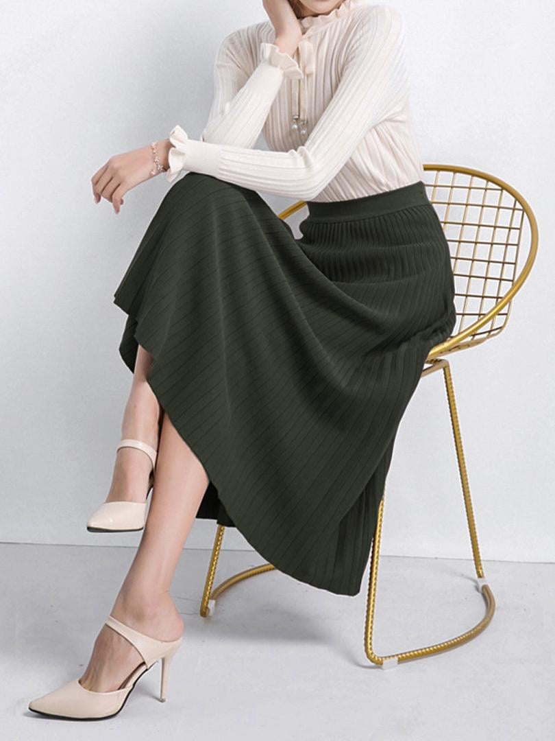 Юбка миди двусторонняя Forza Viva MW-KS-1889A трикотажная р. 44 Изумрудный (17852308)