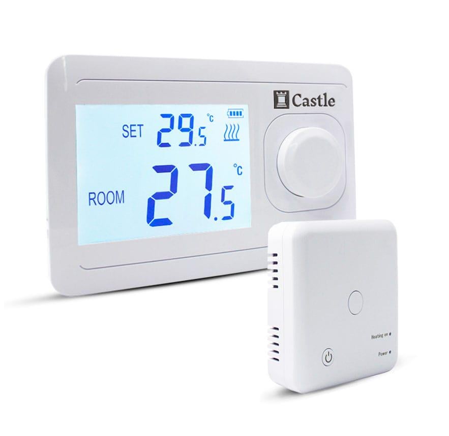 Терморегулятор програмований для котла Castle AC8038G-RF з радіоканалом Dry Contact (8884)