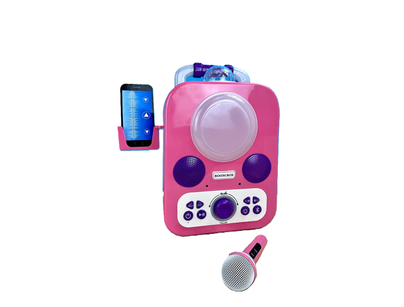 Детское караоке 5023/6 подсветка/микрофон/12 мелодий/подключение к телефону/от сети/USB-кабель (25606487)
