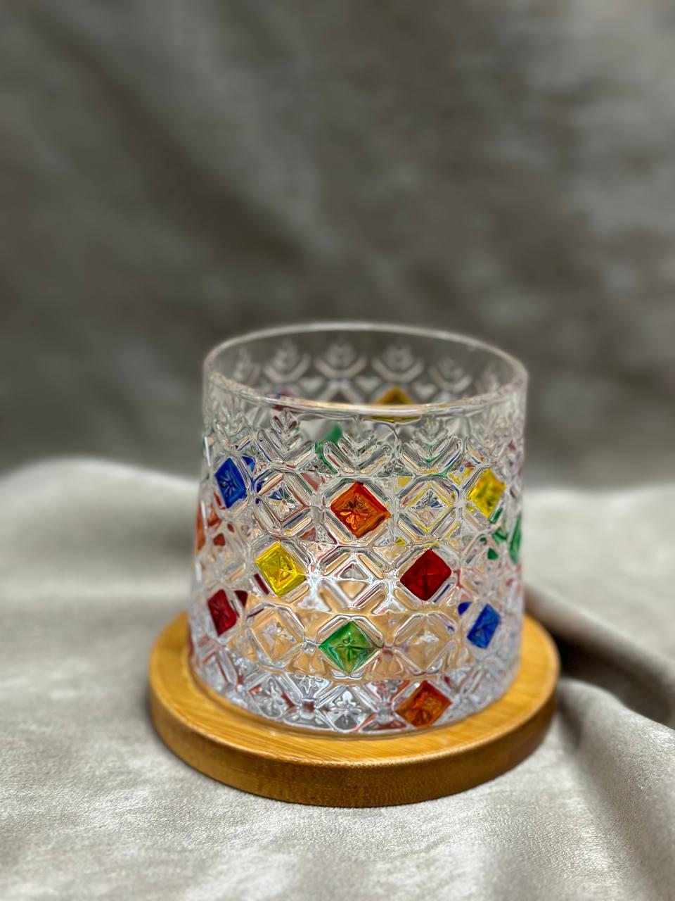 Стакан волчок для виски TS Kitchen Vitrage с бамбуковой подставкой 270 мл (20811083)