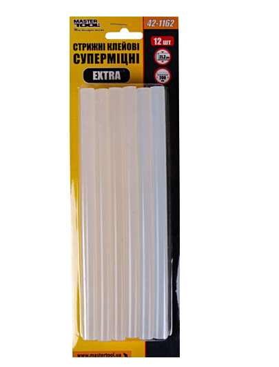 Стержні клейові Mastertool EXTRA суперміцні 12 шт. 11,2х200 мм (42-1162)