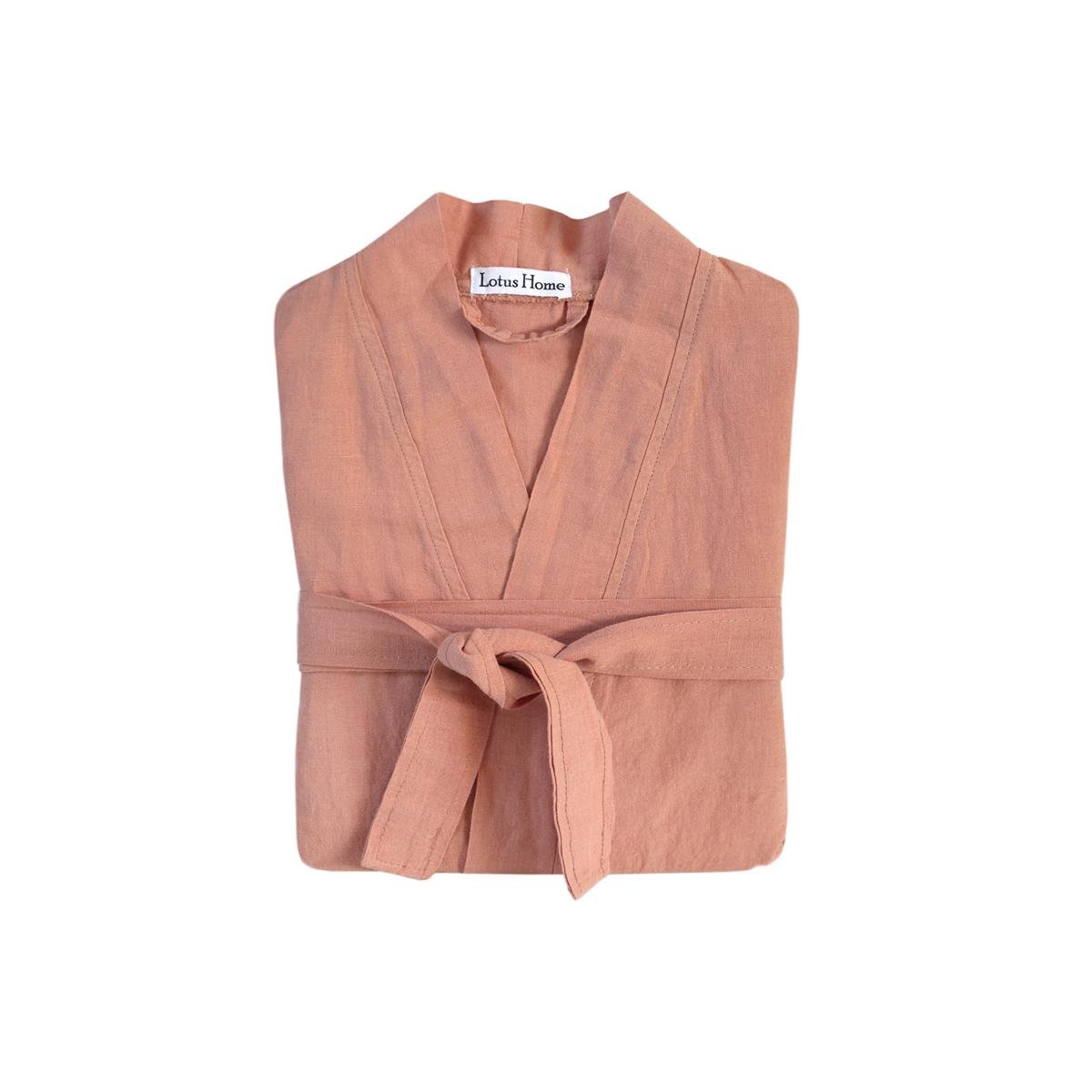 Халат-кимоно Lotus Home Madrida из льна S/M Лососевый (26029334)