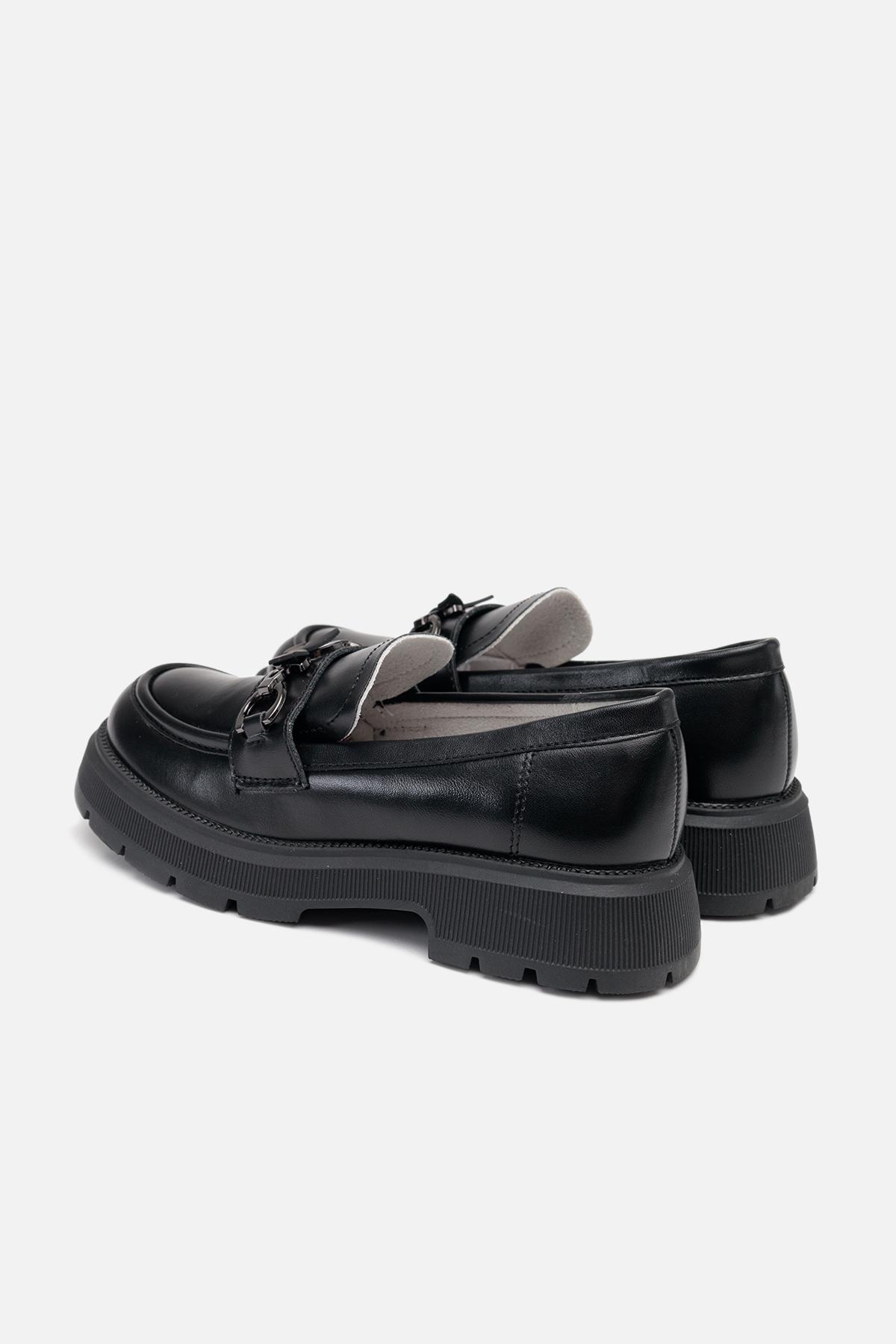 Туфли на плоской подошве для девочки р. 30 Черный (SKT001006035) - фото 5