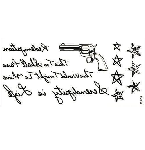 Временная водостойкая татуировка M123 наклейка 19x9 см (1249796959)