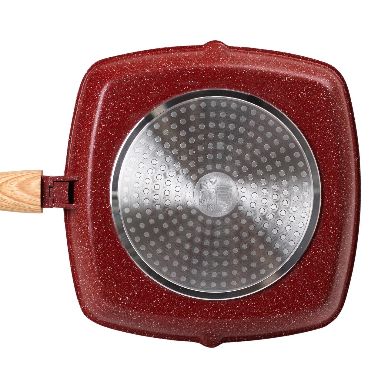 Пательня гриль квадратна MGC сковорода з кришкою та знімною ручкою антипригарна 28×28 см - фото 6 Пательня гриль квадратна MGC сковорода з кришкою та знімною ручкою антипригарна 28×28 см - фото 6