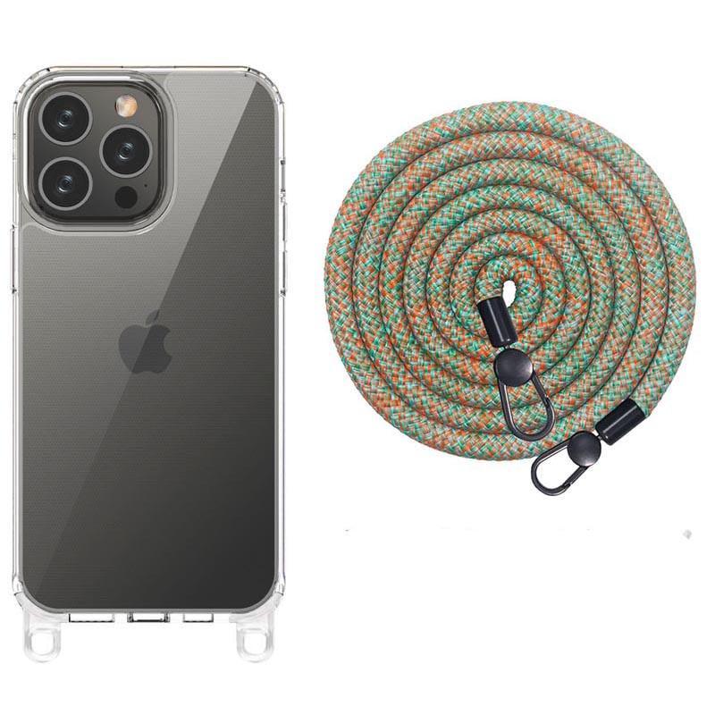 Противоударный Чехол TPU Transparent with Straps для Apple iPhone 15 Pro (6.1") Green/Red