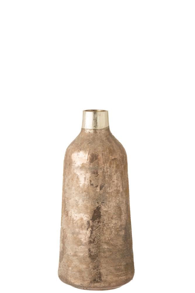 Ваза стеклянная J-LINE с напылением стеклянной крошки 49 см Золотистый