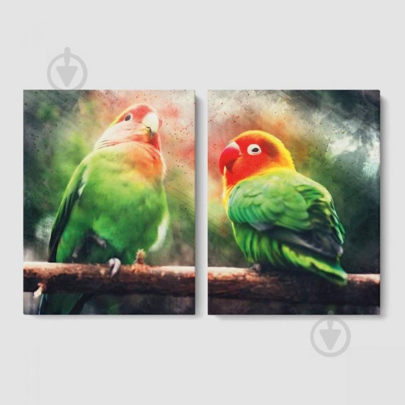 Модульная картина из двух частей Попугайчики Malevich Store 153x100 см (MK21223)