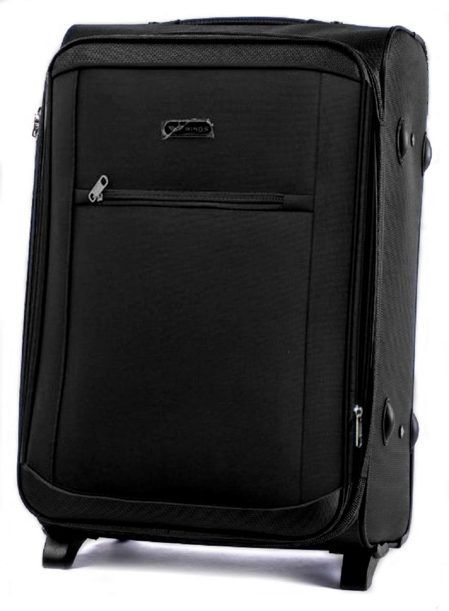 Чемодан тканевый Wings 1701 средний 2 колеса Черный (Vt00295)
