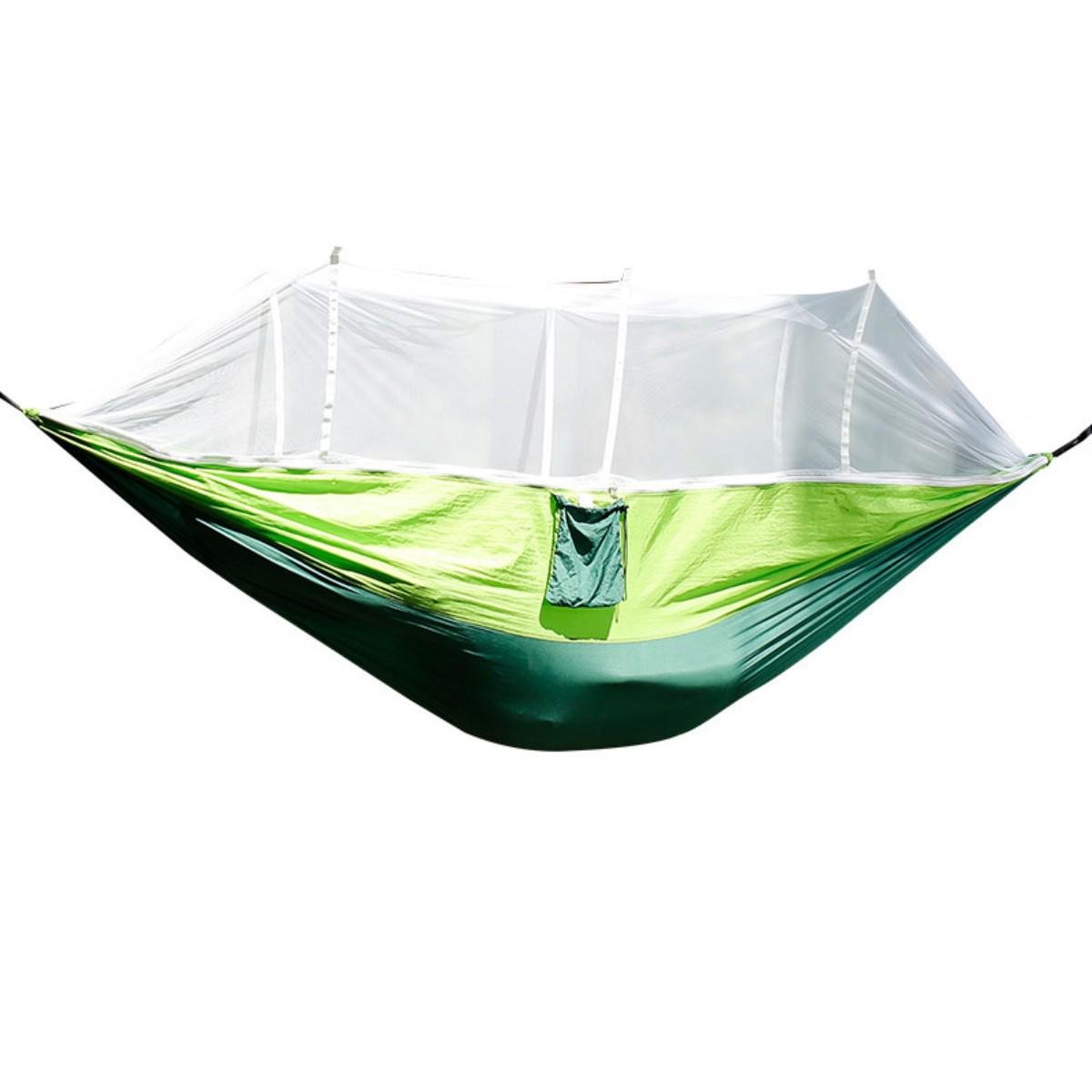 Гамак туристический Travel Hammock с москитной сеткой 260х140 см Зеленый