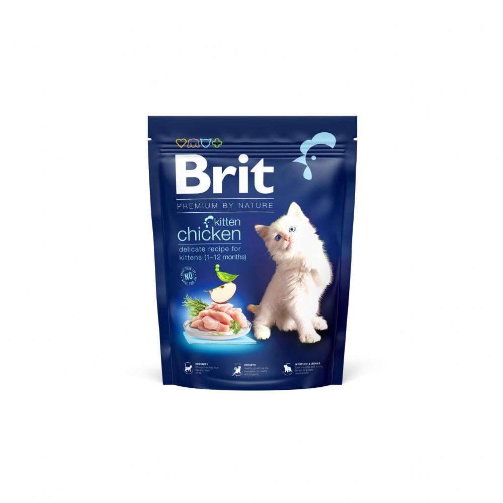 Корм сухий Brit Premium by Nature Cat Kitten для кошенят від 1-12 місяців з куркою 300 г (34806722)