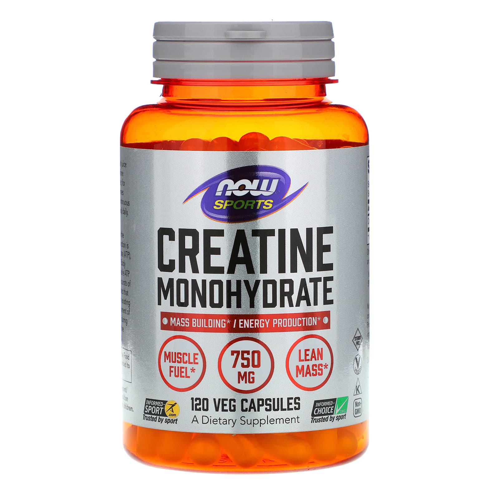 Креатин Now Foods Creatine Monohydrate 750 мг 120 капсул (1101)