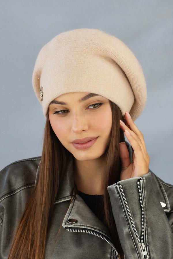 Берет на высокой ножке с подкладкой Braxton Ива женский Кремовый (5166)