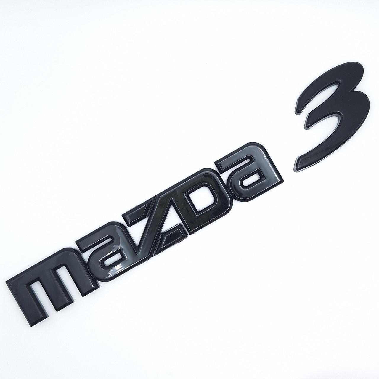 Эмблема надпись Mazda 3 на багажник ABS 20х4 см Черный глянцевый (2300135868)