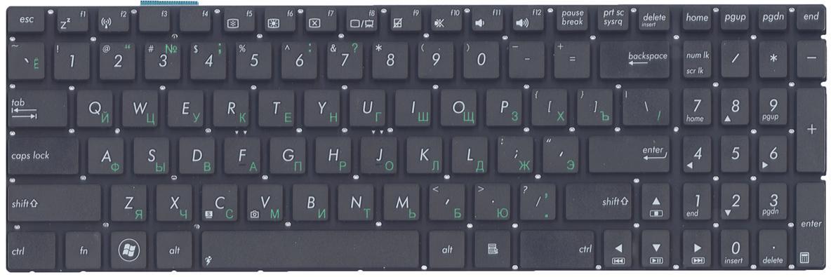 Клавиатура для ноутбука Asus R501/R501VJ с подсветкой клавиш матовая (0KNB0-6120RU00)