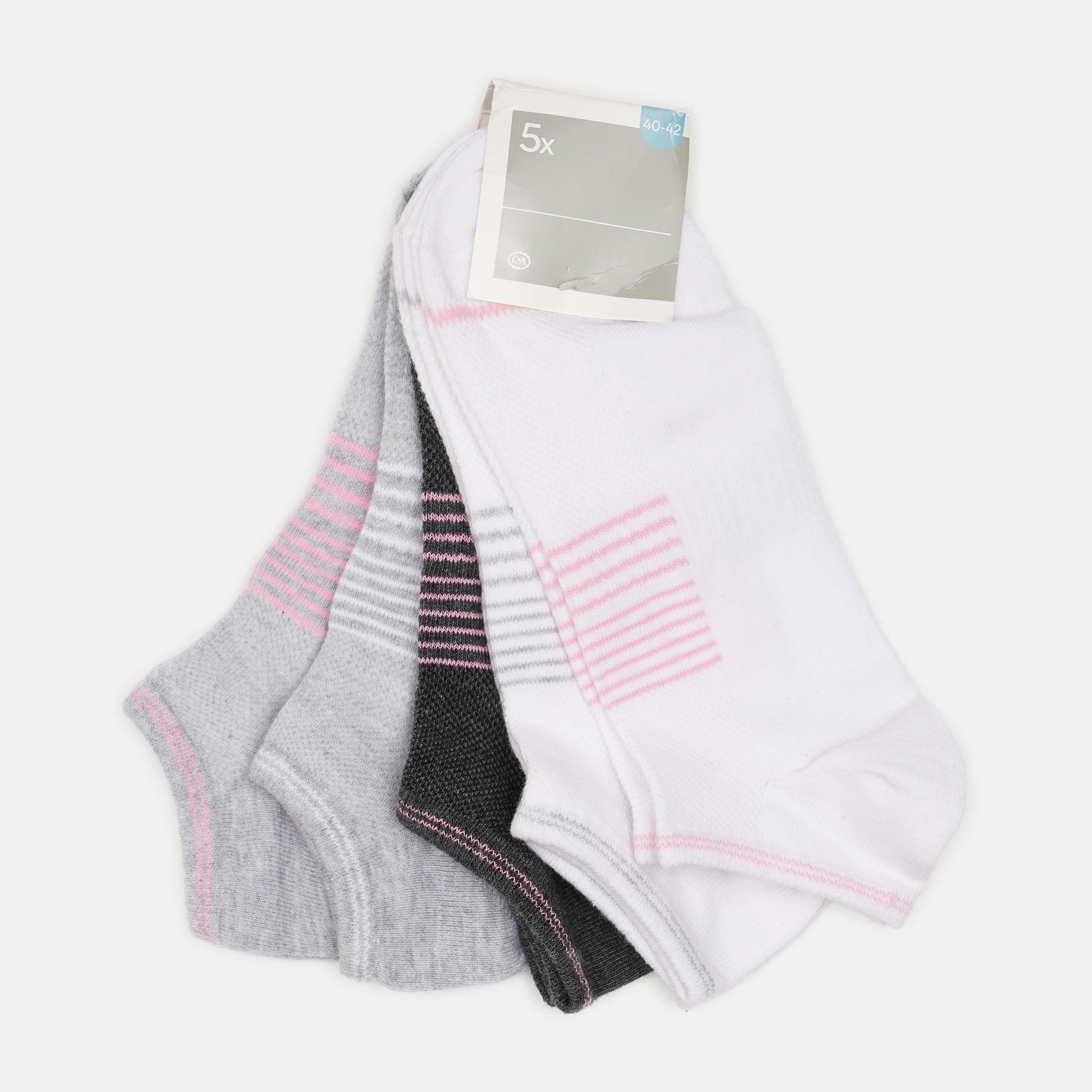 Шкарпетки C&A р. 37-39 5 пар Білий/Сірий (4181379840507)