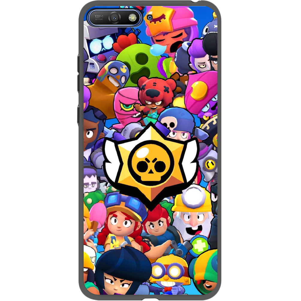 Чехол Boxface Huawei Y6 2018 Brawl Stars Черный силикон (33371-up2389-34777)