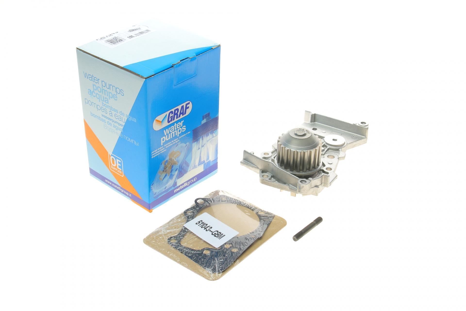 Помпа води Graf Renault Clio/Megane/Scenic/Kangoo/Laguna 1.4/1.6i 01-/Nissan Almera 20zR/B8 лоп HD PA1043 (25589514)