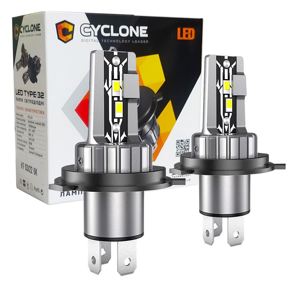 Автомобильные лампы светодиодные CYCLONE H4 H/L 6000K type 32 v2 (102-647)