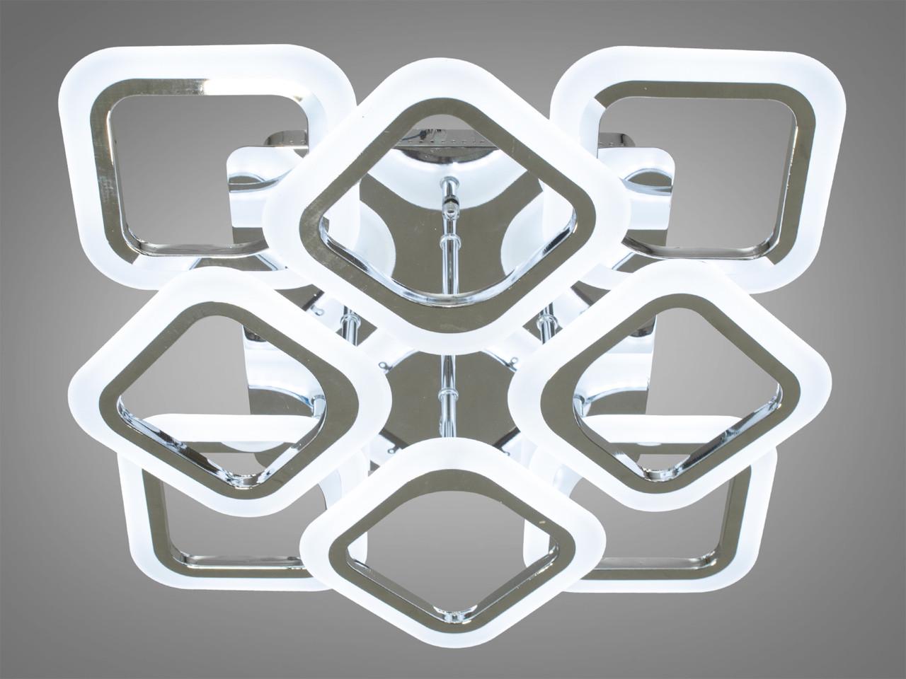 Люстра Led для кухні AS8060-4+4HRDIM-LS 80W на 12 м2 Хром (1869388971)