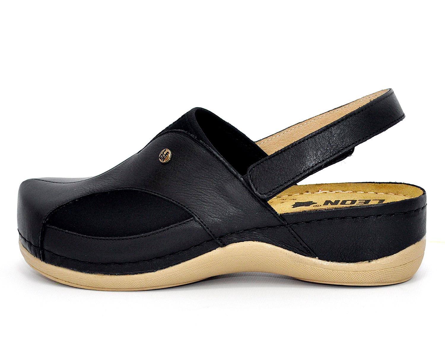 Женские сабо кожаные Leon 913 р. 37 Черный