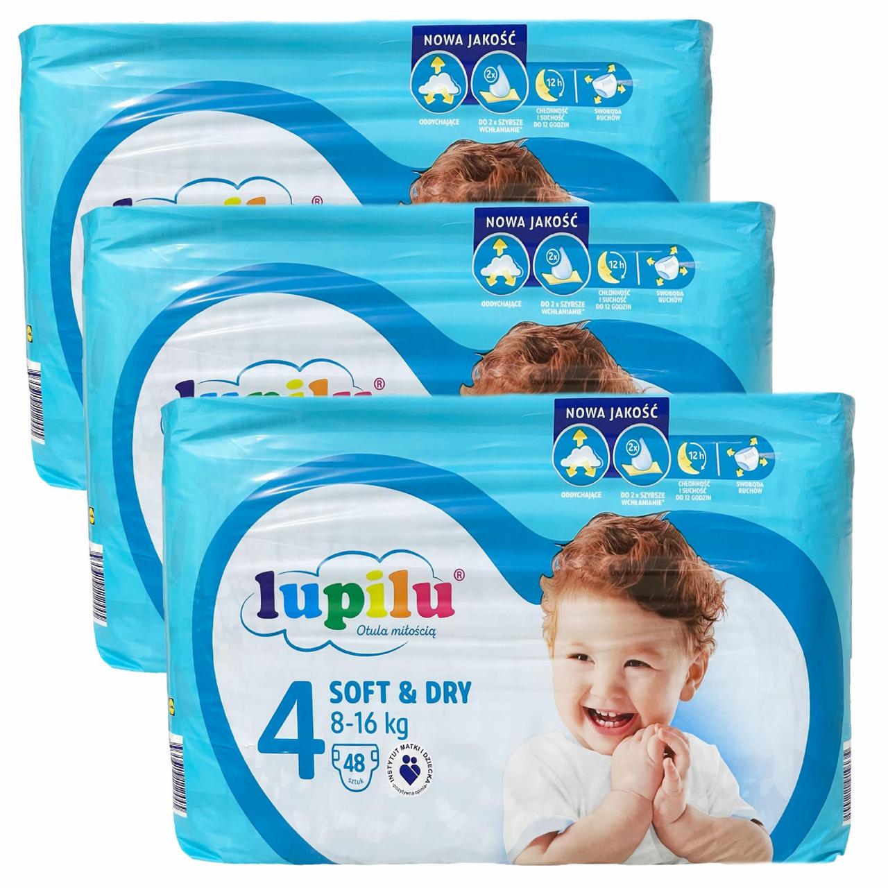 Підгузки Lupilu soft & dry 4 Maxi 8-16 кг 144 шт. (2734368690)