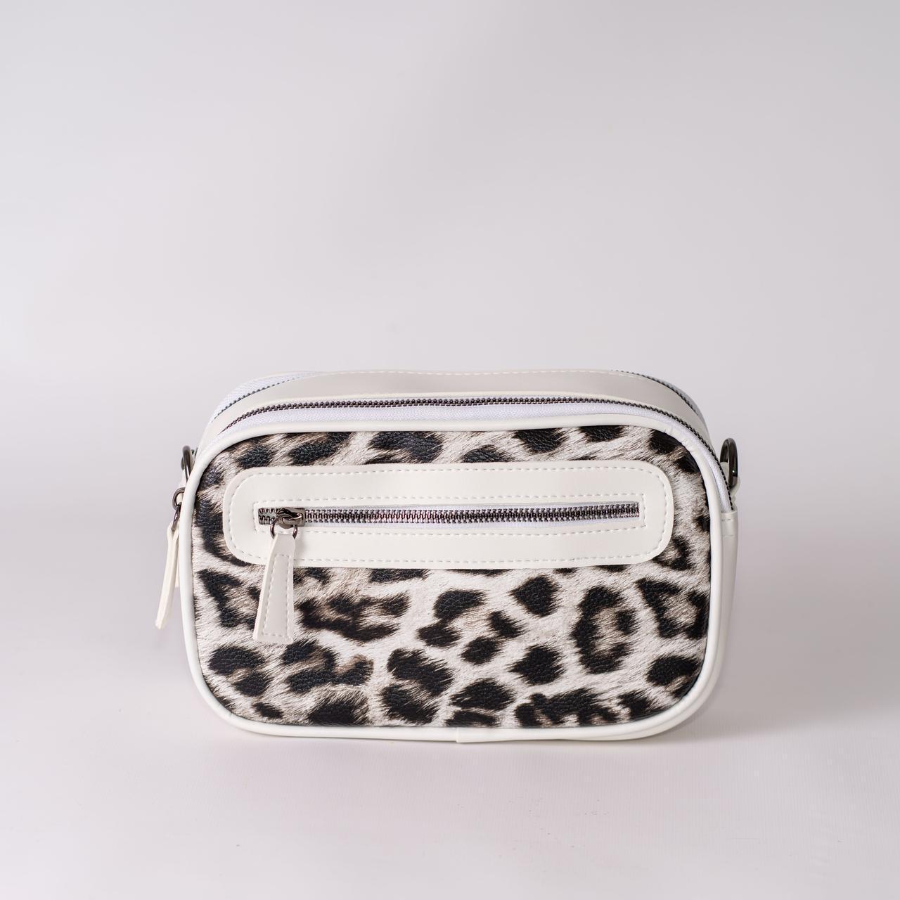 Сумка женская кросс-боди леопардовый XENIA № 43-24 из эко-кожи Белый - фото 4