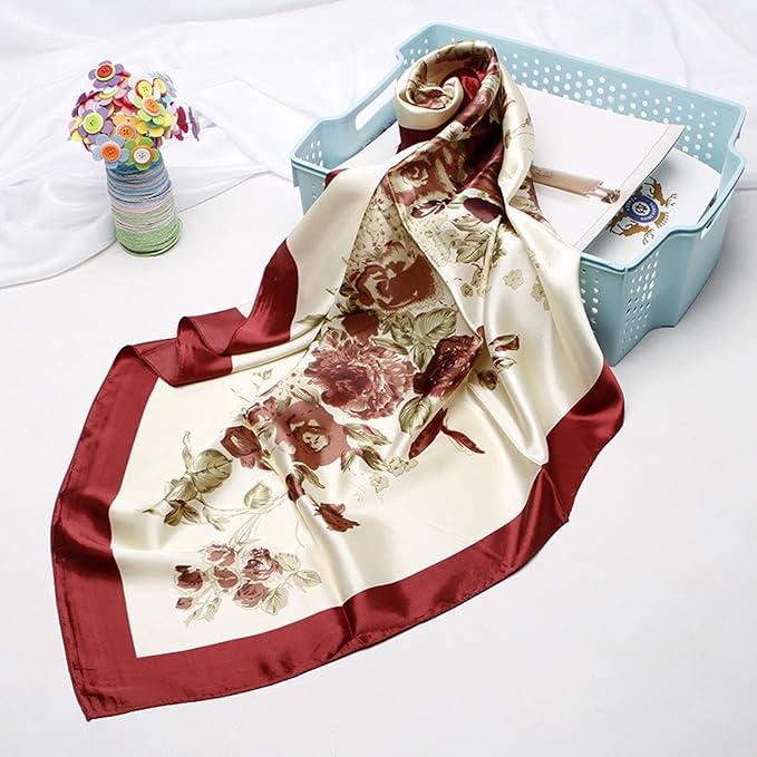 Шовкова хустка Квіткова Mosi 90х90 см Айворі - фото 2